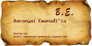 Baronyai Emanuéla névjegykártya